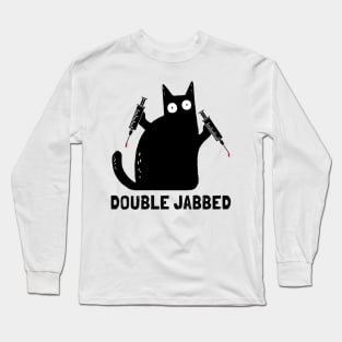 Cat With Syringes, Double Jabbed, Fully Vaccinated Long Sleeve T-Shirt